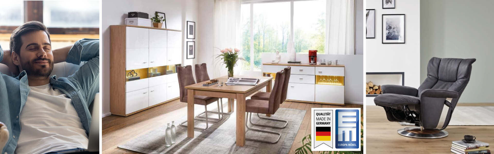 Wohnzimmer und Sessel, Möbel made in Germany